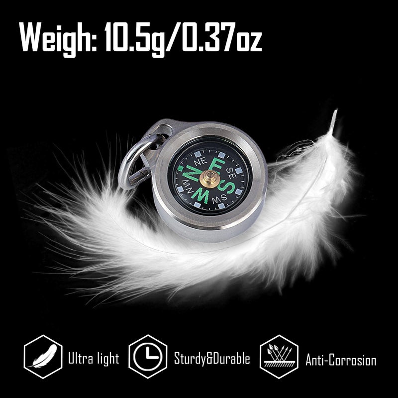 MecArmy CMP/CMP2 Mini Compass- Meaningful Graduation Birthday Gifts for Men Women, EDC Titanium/Brass/Copper Pocket Compass for Hiking SurvivaI, IPX5 Waterproof, Glow in The Dark, Necklace Pendant - Image 4
